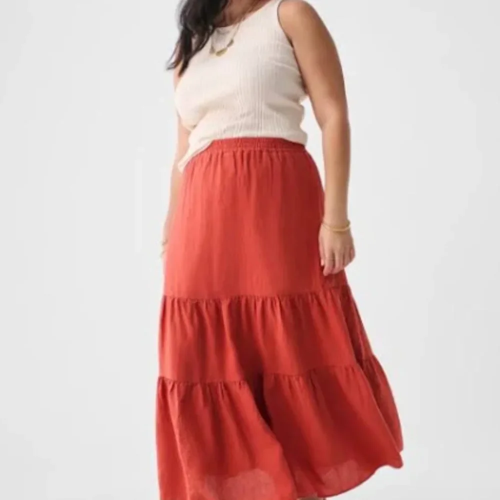 SALE! Brand new with tags Faherty Cala Tiered Maxi Skirt - Picture 1 of 3